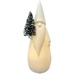 Santa mit LED Baum CœuR, weiß, Porzellan, 5,4x5x15,9 cm