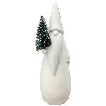 Santa mit LED Baum CœuR, weiß, Porzellan, 6,2x6,2x21,2 cm