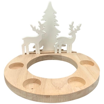 TeeLichtHalter CœuR, weiß, Porzellan/Holz, 23,8x23,8x17 cm