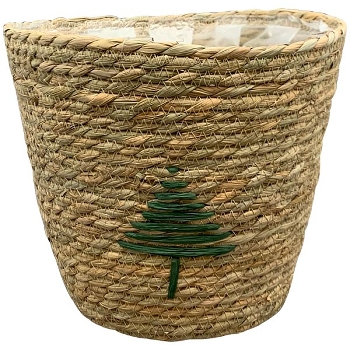 Korb Willow, braun, Rattan, Gras, 28x28x24,5 cm