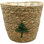 Korb Willow, braun, Rattan, Gras, 28x28x24,5 cm