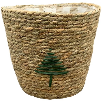 Korb Willow, braun, Rattan, Gras, 31x31x28 cm