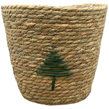 Korb Willow, braun, Rattan, Gras, 31x31x28 cm