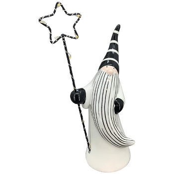 Santa mit LED XOXO, Dolomite, 9x5,7x18 cm