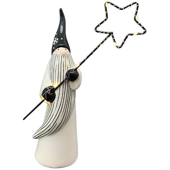 Santa mit LED XOXO, Dolomite, 16x7,7x22 cm