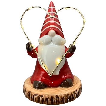 Santa mit LED Chrissie, Dolomite, 11,2x10,6x16 cm