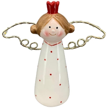 Engel mit LED Chrissie, Dolomite, 11x11,5x4,5 cm