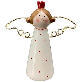 Engel mit LED Chrissie, Dolomite, 11x11,5x4,5 cm