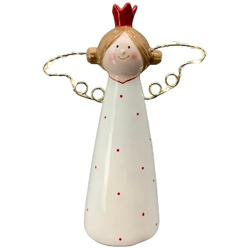 Engel mit LED Chrissie, Dolomite, 6x13,5x17 cm
