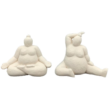 Yogafigur DUR, creme, Zement, 20x16x11 cm