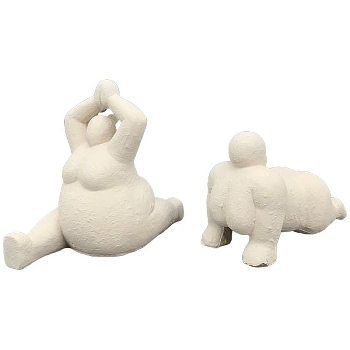 Yogafigur DUR, creme, Zement, 13,5x20x12,5 cm