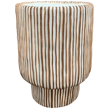 Übertopf DUR, beige, Zement, 17,5x22x17,5 cm