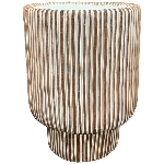Übertopf DUR, beige, Zement, 17,5x22x17,5 cm