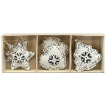 XmasHängerSet/3 in Box Teal, Metall, 7x1,5x7,5 cm, 6,5x1,5x6 cm, 7x1,5x7 cm