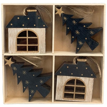 XmasHängerSet/2 Teal, Metall, 6,5x0,5x6,5 cm, 5,5x0,5x8,5 cm