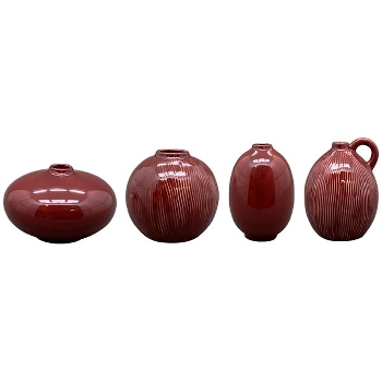 Vase GenT, rot, Porzellan, 4 sortiert