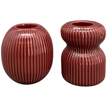 KerzenHalter GenT, rot, Porzellan, 5x5x6,5 cm, 5,5x5,5x6 cm