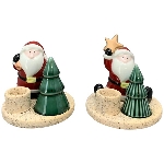 SantaKerzenHalter Chrissie, rot, Porzellan, 10,8x9,7x10,8 cm