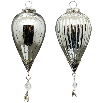 Ornament Vitreous, silber, Glas, 8,5x8,5x16 cm