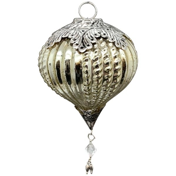Ornament Vitreous, silber, Glas, 13x13x15,5 cm
