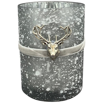 WindLicht Vitreous, grau, Glas/Polyester, 10x10x12,5 cm