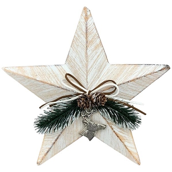 Stern Dost, weiß, MDF/Plastik, 24x8,5x24 cm