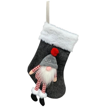 XmasHänger Fily, grau, Polyester, 17x1x29 cm