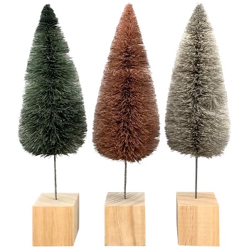 Baum Teal, dunkelgrün, Plastik/Holz, 8x8x30,5 cm