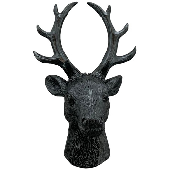 RentierKopf Sobre, schwarz, Polyresin, 11x7,5x16 cm