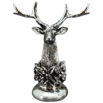 RentierKopf ArgenT, silber, Polyresin, 15x6x18 cm