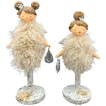 Engel Lilian, creme, Polyresin, 13x8,5x26,5 cm
