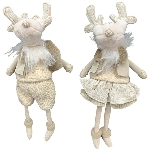 Rentier RUNT, creme, Stoff, 18x10x43 cm
