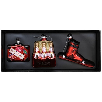 BaumSchmuckSet/3 GlossY, Glas, 8,4x7,6x3 cm