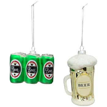 BaumSchmuckSet/2 GlossY, Glas, 9x6x5,5 cm