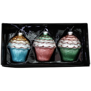 BaumSchmuckSet/3 GlossY, Glas, 8x10,5x10,5 cm