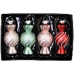 BaumSchmuckSet/4 GlossY, Glas, 3,5x3,5x9,5 cm