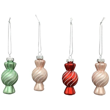 BaumSchmuckSet/4 GlossY, Glas, 3,5x3,5x9,5 cm