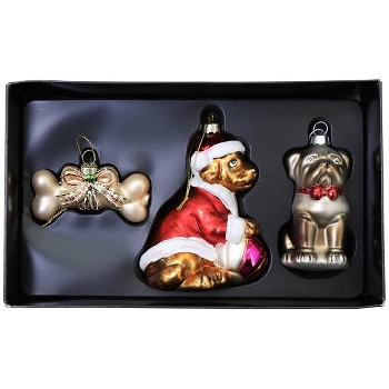 BaumSchmuckSet/3 GlossY, Glas, 6,5x3x10,5 cm