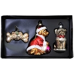 BaumSchmuckSet/3 GlossY, Glas, 6,5x3x10,5 cm