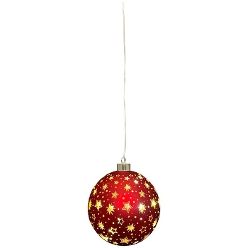 LED KugelHänger Lumière, rot, Glas, 10x10x9,5 cm