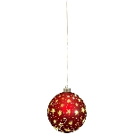 LED Kugelhänger Lumière, rot, Glas, 10x10x9,5 cm