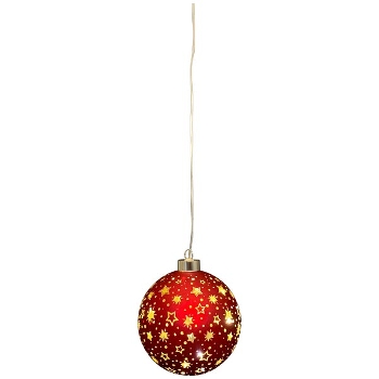 LED KugelHänger Lumière, rot, Glas, 12x12x11,5 cm