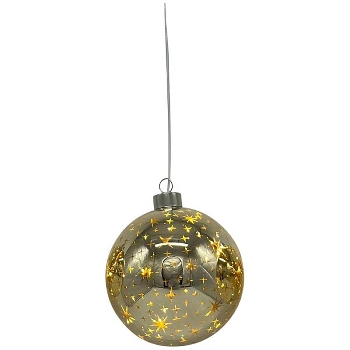 LED KugelHänger Lumière, gold, Glas, 12x12x11,5 cm