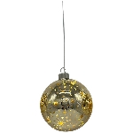 LED KugelHänger Lumière, gold, Glas, 12x12x11,5 cm