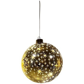 LED KugelHänger Lumière, gold, Glas, 15x15x14,5 cm