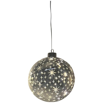 LED KugelHänger Lumière, silber, Glas, 15x15x14,5 cm