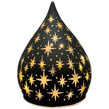LED Licht Lumière, schwarz, Glas, 10x10x12 cm