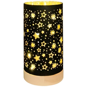 LED Licht Lumière, schwarz, Glas, 9x9x17 cm