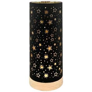LED Licht Lumière, schwarz, Glas, 9x9x22 cm