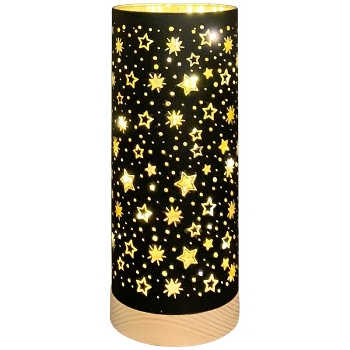 LED Licht Lumière, schwarz, Glas, 9x9x22 cm